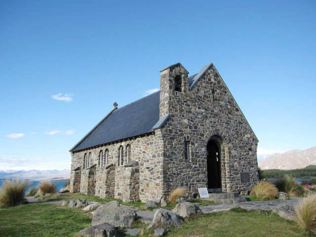テカポ湖 Lake Tekapo の畔にある善き羊飼いの教会 Church Of The Good Shepherd ニュージーランド南島一周の旅 17日間の旅行記